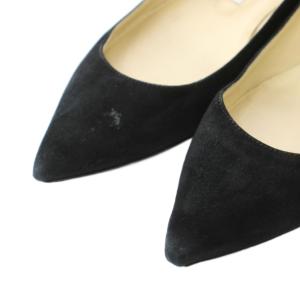 JIMMY CHOO パンプス 37 24cm 黒 ブラック ポインテッドトゥ フラットヒール 無地 /RI OS