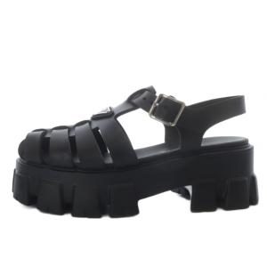 PRADA モノリス ラバー サンダル 37 ブラック 1X853M