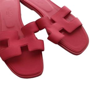 HERMES Oran フラットサンダル 37.5 ピンク