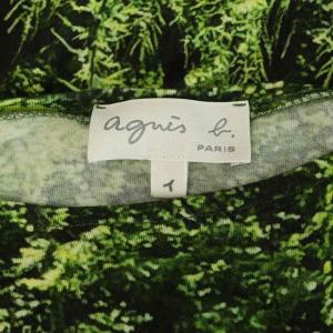 agnes b. フォトプリントワンピース ノースリーブ 1 グリーン /MY OS