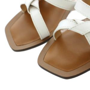 CORSO ROMA 9 CROSS SOFT SANDALS サンダル 37 23.5cm 24cm 白 ホワイト スクエアトゥ