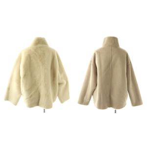 IENA フェイクファー ブルゾン ジャケット ジップアップ リバーシブル 38 グレージュ /HK OS