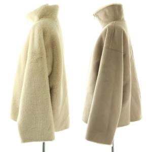 IENA フェイクファー ブルゾン ジャケット ジップアップ リバーシブル 38 グレージュ /HK OS