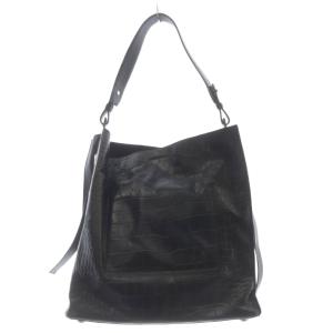ALLSAINTS クロコ型押し ショルダーバッグ ロゴ 黒 ブラック /SR
