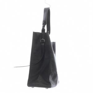 ALLSAINTS クロコ型押し ショルダーバッグ ロゴ 黒 ブラック /SR