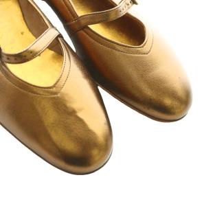 Salvatore Ferragamo バレエシューズ 5.5 ゴールドカラー /SS OS