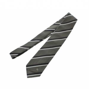 BURBERRY BLACK LABEL ネクタイ レギュラータイ ストライプ柄 グレー シルク AD /RI OS