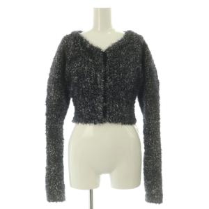 SNIDEL 22AW セットアップ ファーライクカーデプルオーバー ニットタイトスカート ラメ F ネイビー /MY