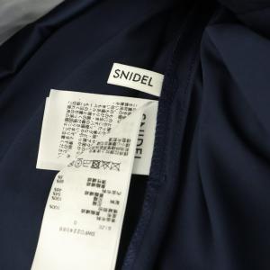 SNIDEL 22AW Sustainable チュールワンピース ロング 七分袖 フロッキー チェック 0 ブルー