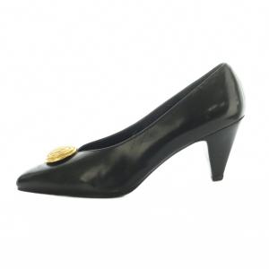 GIVENCHY パンプス ポインテッドトゥ ミドルヒール 37 24.0cm 黒 ゴールドカラー /MI OS