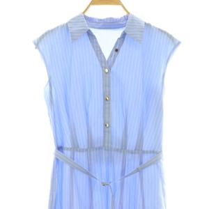 Apuweiser-riche 25SS レディシャツワンピース ストライプ スキッパー 0 ブルー ホワイト /CX OS