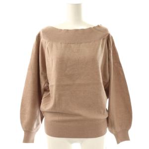 JUSGLITTY レーススカート レイヤードニット セットアップ 1 ピンクベージュ ボートネック 長袖 花柄レース /DU