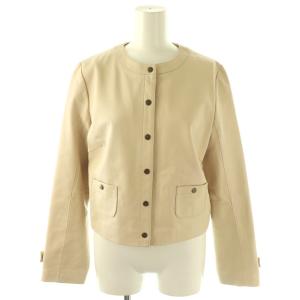 WS93 BLOUSON レザージャケット ノーカラー 38 /HK OS SH