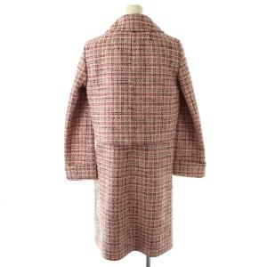 PAULE KA ツイードジャケット ワンピース 膝丈 半袖 セットアップ 36 ピンク レッド /HK OS