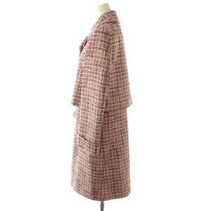 PAULE KA ツイードジャケット ワンピース 膝丈 半袖 セットアップ 36 ピンク レッド /HK OS