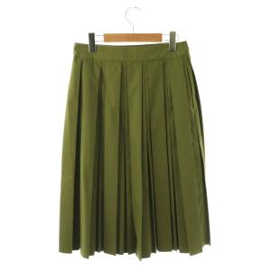 MARGARET HOWELL COTTON POLYESTER スカート ロング プリーツ 1 カーキ /HK OS