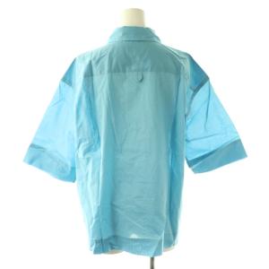 MARGARET HOWELL LINEN VOILE 半袖シャツ 1 ライトブルー /HK OS