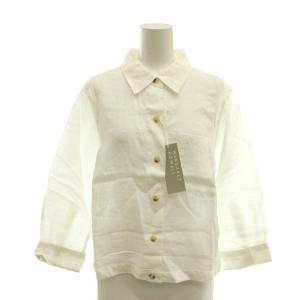 SHIRTING LINEN リネンシャツ ブラウス 七分袖 レギュラーカラー 1 白 ホワイト タグ付き