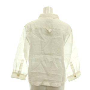 MARGARET HOWELL SHIRTING LINEN リネンシャツ ブラウス 七分袖 レギュラーカラー 1 白 ホワイト タグ付き