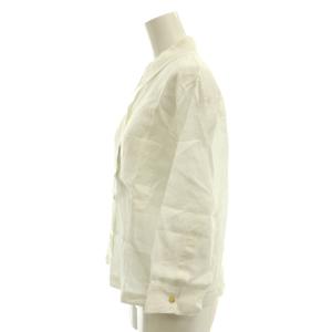 MARGARET HOWELL SHIRTING LINEN リネンシャツ ブラウス 七分袖 レギュラーカラー 1 白 ホワイト タグ付き