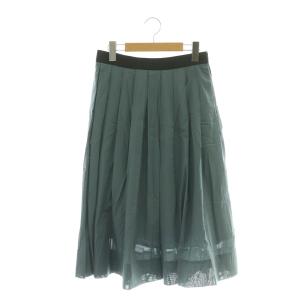 24SS COTTON VOILE プリーツスカート フレア ミモレ ロング 1 紺 ネイビー 578-4132008