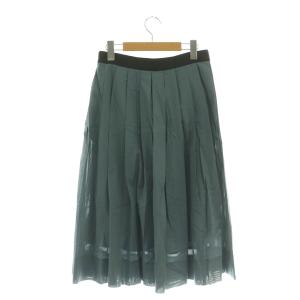 MARGARET HOWELL 24SS COTTON VOILE プリーツスカート フレア ミモレ ロング 1 紺 ネイビー 578-4132008