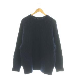 Oversized Cable ニット セーター ネイビー /DF OS