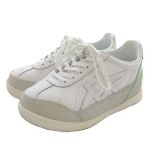 Onitsuka Tiger MOLLETY 厚底 スニーカー 24cm 白 グリーン グレー 1183C101 /SR