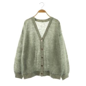 24AW オーバーチュールカーディガン ニット 長袖 モヘヤ混 36 グレー /DO OS
