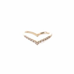 K18 DIAMOND HEART PINKIE RING