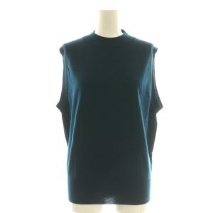 ×John Smedley ウール ノースリーブニット プルオーバー 2 ブルーグリーン /CX OS