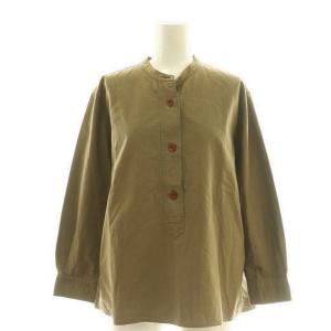 BROKEN STRIPE COTTON NO COLLAR SHIRTS シャツ  ブラウス プルオーバー