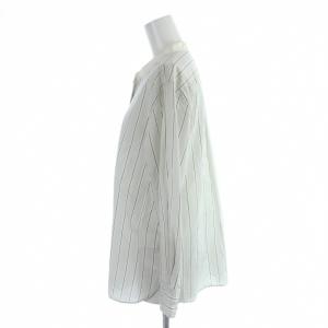 MARGARET HOWELL PJ STRIPE COTTON SILK SHIRTS シャツ ブラウス 絹 シルク混 1 ライトグレー