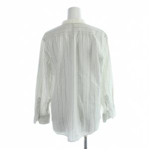 MARGARET HOWELL PJ STRIPE COTTON SILK SHIRTS シャツ ブラウス 絹 シルク混 1 ライトグレー