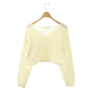 CELFORD 24SS クロップドリボンビジューカーディガン ニット ラメ F ホワイト /ES OS