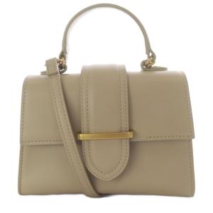 ショルダー付ハンドバッグ ワンハンドル ショルダーバッグ 2way フェイクレザー ベージュ /YO7