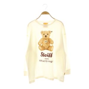 Steiff ワンポイントロンT プルオーバー ニット セーター ルームウェア F オフホワイト /ES