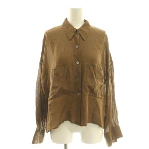 25SS RAMIE LYOCELL CROPPED シャツ ブラウス シアー ブラウン /CX OS