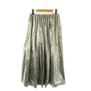 シルバープリーツスカート 36 シルバーカラー