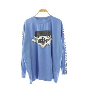 長袖カットソー Tシャツ ロンT プリント S ブルー 白 グレー S52GC0186 /CX OS