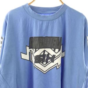 MM6 Maison Margiela 長袖カットソー Tシャツ ロンT プリント S ブルー 白 グレー S52GC0186 /CX OS