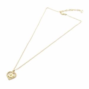 Christian Dior ツイスト ハート ロゴ ネックレス ペンダント ゴールド色 /SR OH