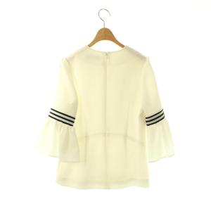 BORDERS at BALCONY TWILL TOP ブラウス プルオーバー ボーダー 36 ホワイト /DF OS