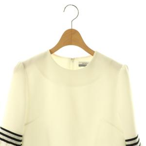 BORDERS at BALCONY TWILL TOP ブラウス プルオーバー ボーダー 36 ホワイト /DF OS