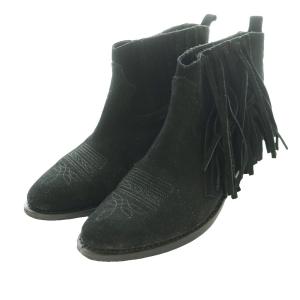 GOLDEN GOOSE スエードフリンジアンクルブーツ ショート 38 黒 ブラック /SS OS