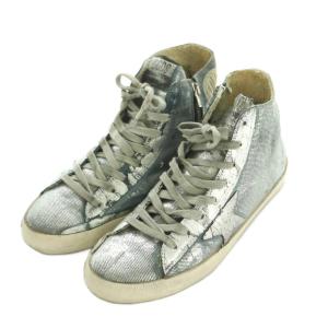 GOLDEN GOOSE FRANCY ハイカットスニーカー シューズ 40 25.0cm ライトブルー シルバーカラー G24D120.Q8