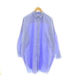 Typewriter Long シャツ オーバーシャツ 長袖 ブルー /DF OS