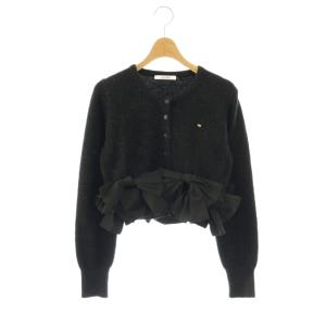 25AW リボンモチーフカーディガン ニット 長袖 F 黒 /NR OS