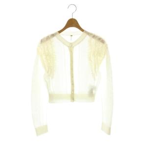 Chacott 25AW チュールスリーブニットカーディガン 長袖 F オフホワイト /HK OS