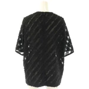 theory luxe 25SS Bayville Jacquard Remi Blouse ブラウス 五分袖 シアー 38 ブラック